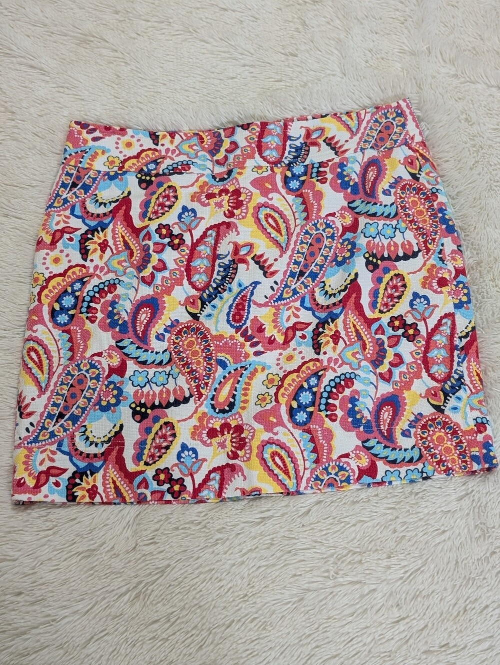 Talbots Multicolor Paisley Lined Short Skirt 14